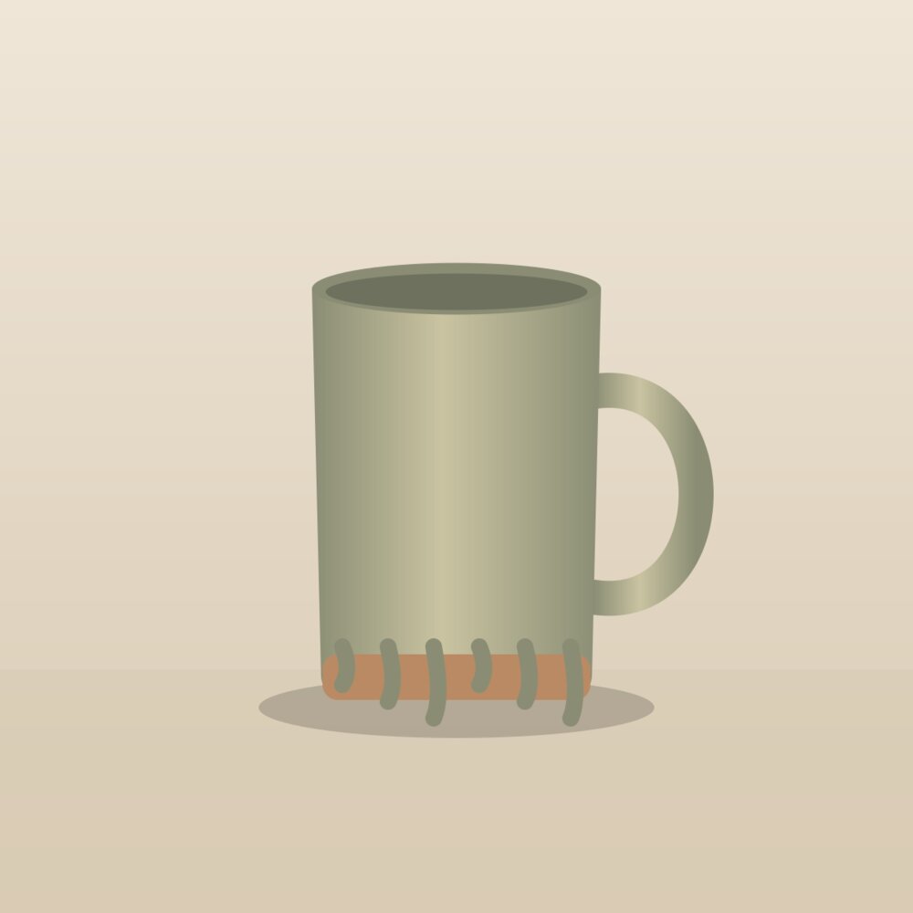 Tall mug, ash glaze