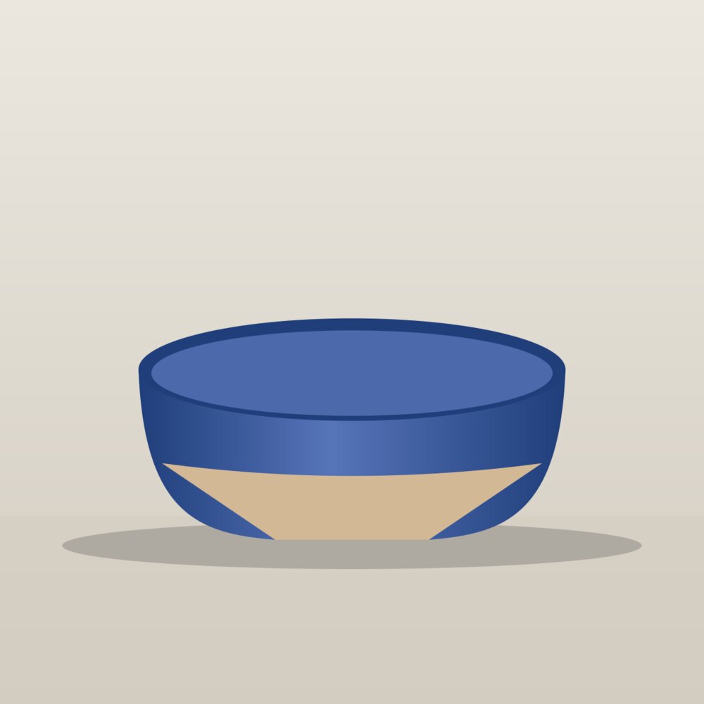Cobalt-dipped noodle bowl