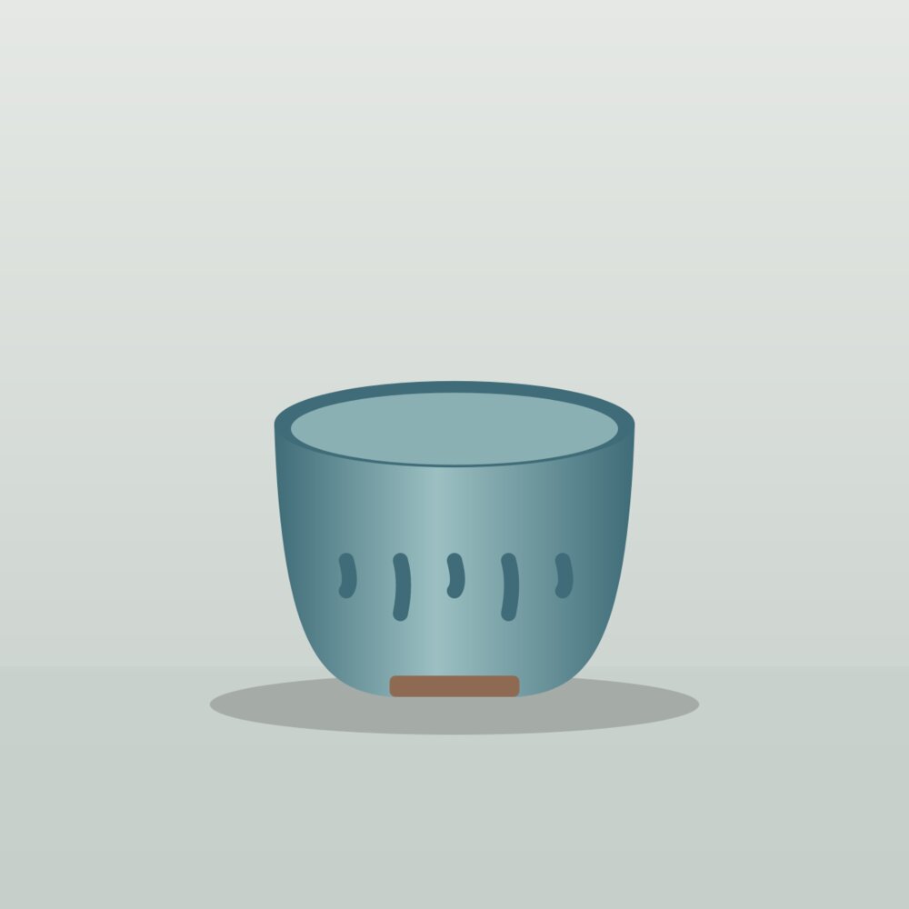 River-blue tea bowl